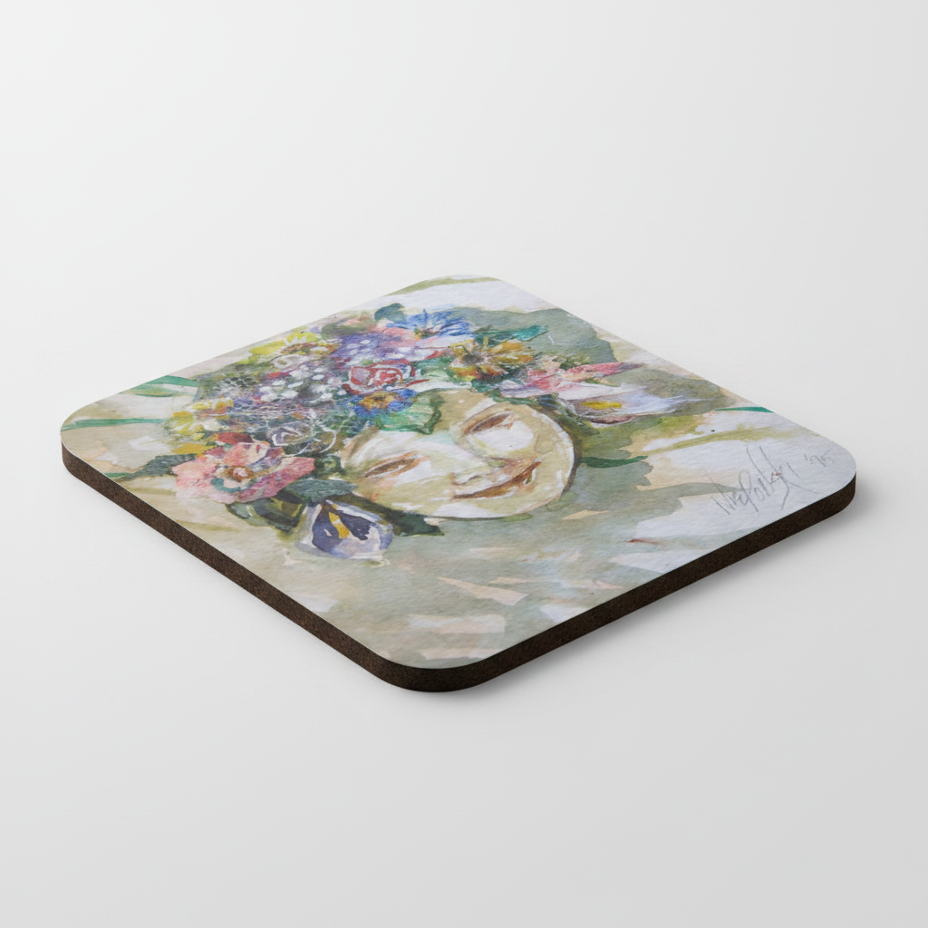 Happy Face Coaster Mockup